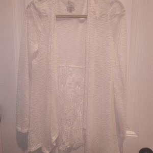 White Lace-Back Cardigan